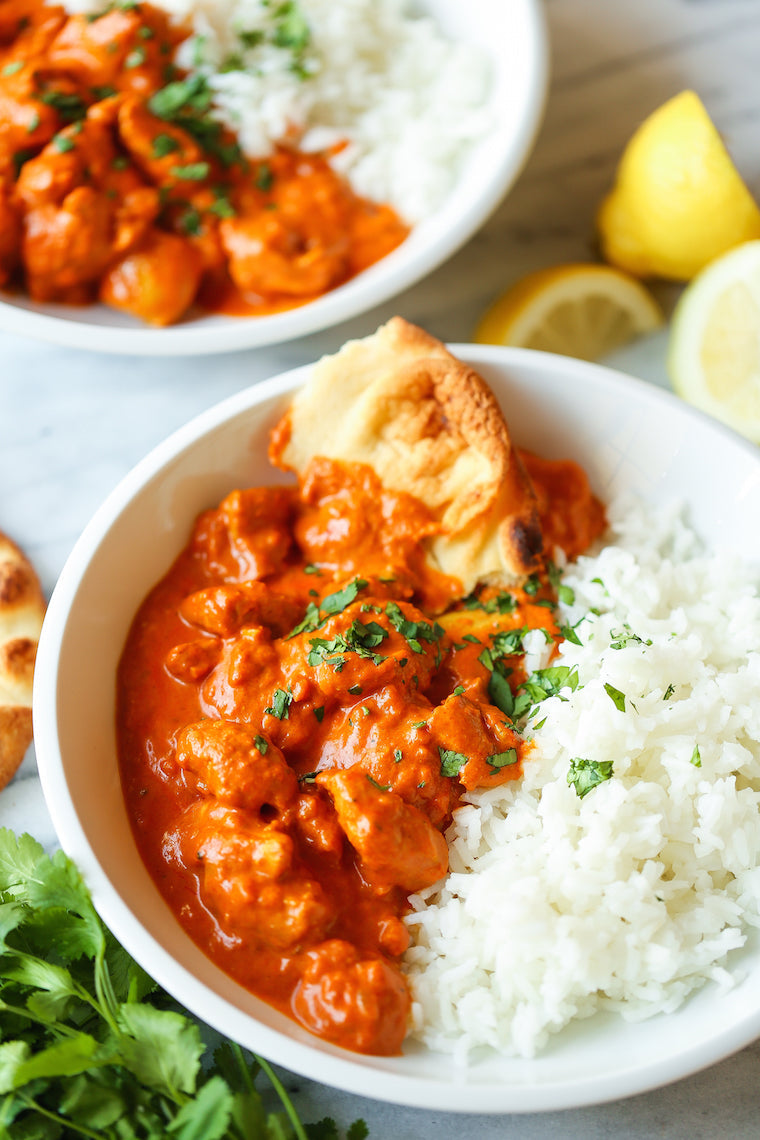 CHICKEN TIKKA MASALA WITHOUT SPICES WITH CHIPS OR RICE