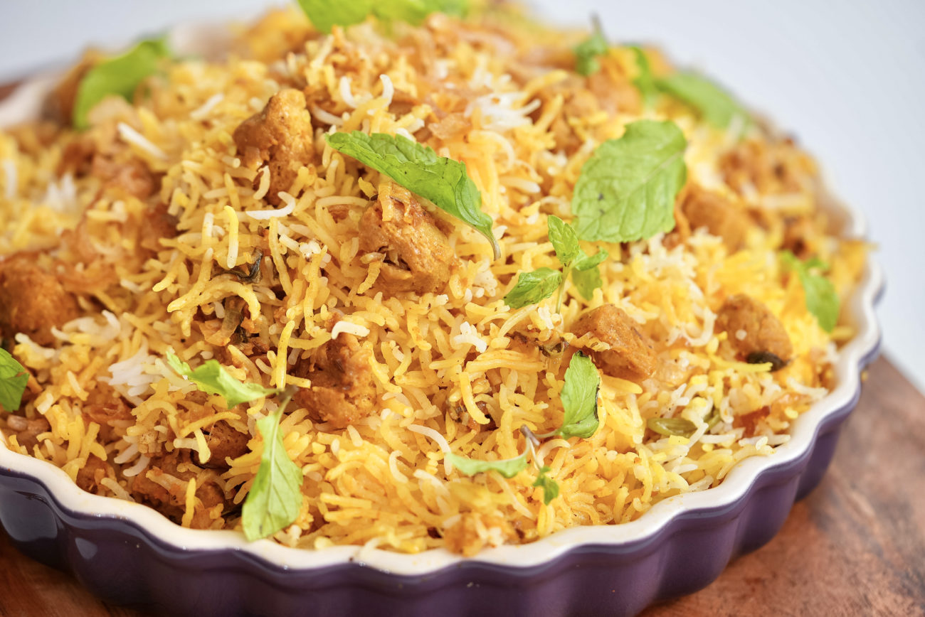 Soya meat biryani